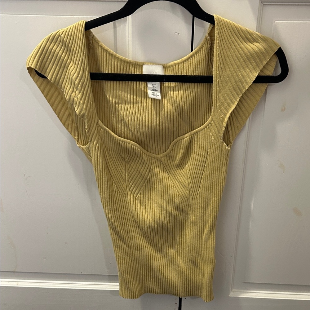 H&M Mustard Ribbed Tank Top